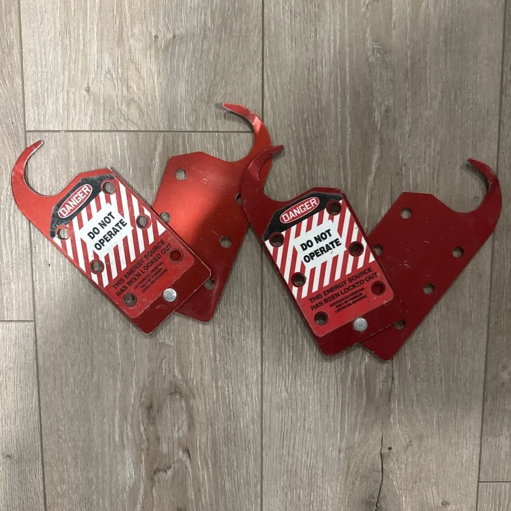 Lot of 2 Brady DANGER Do Not Operate Lock/Tag Red